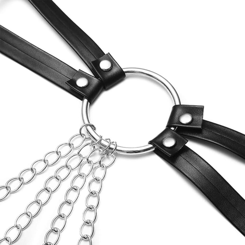 Punk Leather Body Chain - Picture 4 of 5